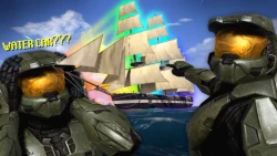  Master Chief and Commander, it's Halo 3 with boats and a battle against a Scarab